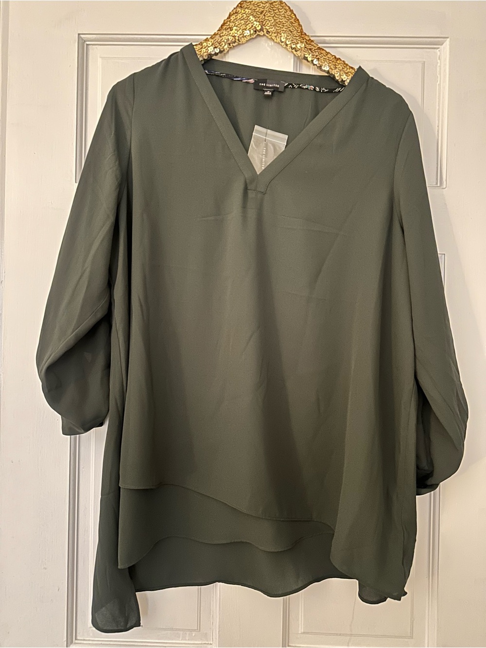 The Limited Olive Green Blouse Size XL New!